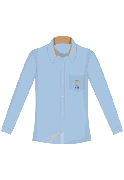 SES BLUE OXFORD BLOUSE L/S  Y7 TO Y11  MTO